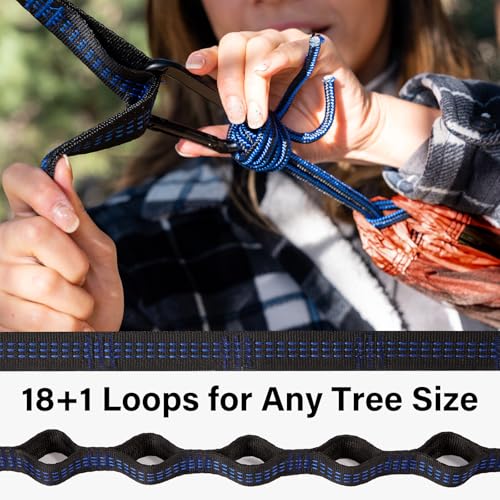 Kootek Camping Hammock, Portable Hammocks with Tree Straps & Attached Carry Bag, Camping Essentials Gear, Perfect for Outside Indoor Hiking Beach Backpack Travel - color: Orange & Grey, size: Large