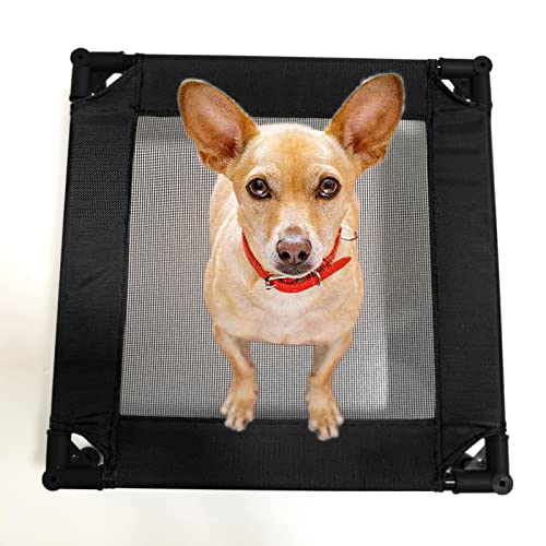 Pozico Elevated Pet Bed with Breathable Mesh for Small Cat and Dog, Raised Cooling Pet Cot for Puppy and Kitty, 18.9x18.9 inch (Black Bed) - color: Black Bed
