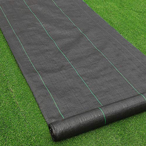 Goasis Lawn Weed Barrier Control Fabric Ground Cover Membrane Garden Landscape Driveway Weed Block Nonwoven Heavy Duty 125gsm, Black (4FT x 250FT) - size: 4FT x 250FT