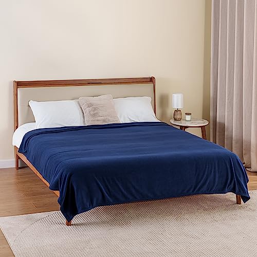 Berkshire Blanket Microfleece Twin Size Bed Blanket Navy,Lightweight Soft Breathable Plush Micro Fleece Blanket for Bed Couch Sofa,60x92 Inches - color: Navy, size: Twin/Twin XL