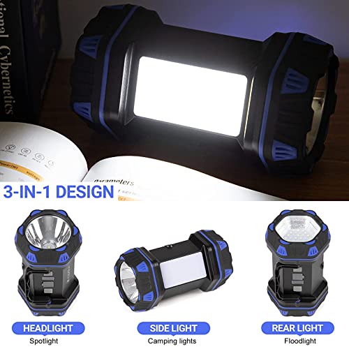 Led Camping Lantern Rechargeable, Camping Flashlight 1500LM, 8 Light Modes, Camping Lights 4800 Capacity, Portable Bright Flash Light for Emergencies, Power Outages, Hurricane, Hiking (Blue 1PACK). - color: Blue, size: 1PACK