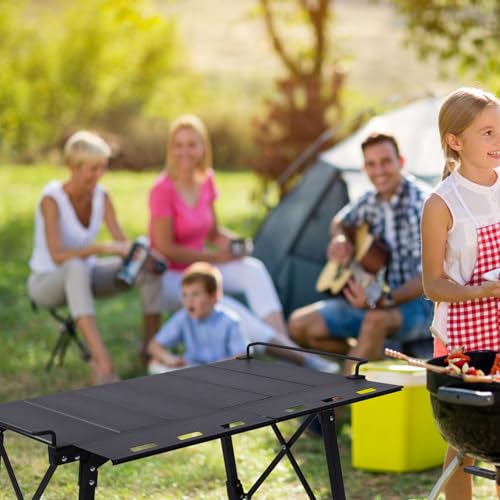 Aircity Folding Camping Table, Portable Folding Aluminum Table with Adjustable Height for BBQ, Camping, Picnic, Beach, Travel, and Outdoor Cooking