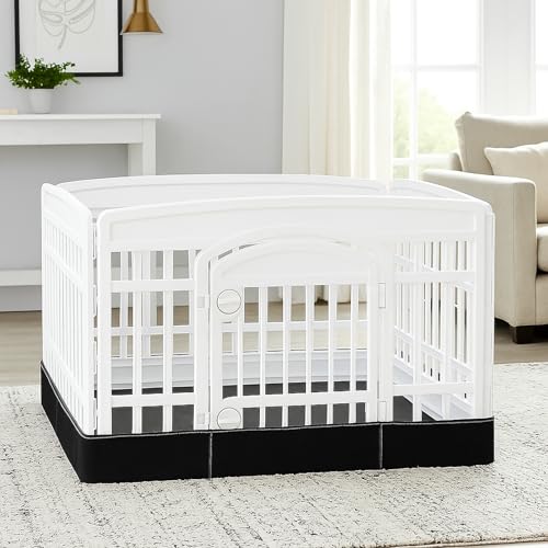 Dog Playpen Bottom for 36" Inch Pet Playpen with 4 Panels, Dog Crate Bottom Pet Tent Puppy Play Pen Bottom, Ideal for Indoor/Outdoor Use. Note: Playpen Not Included. (PureBlack) - color: PureBlack