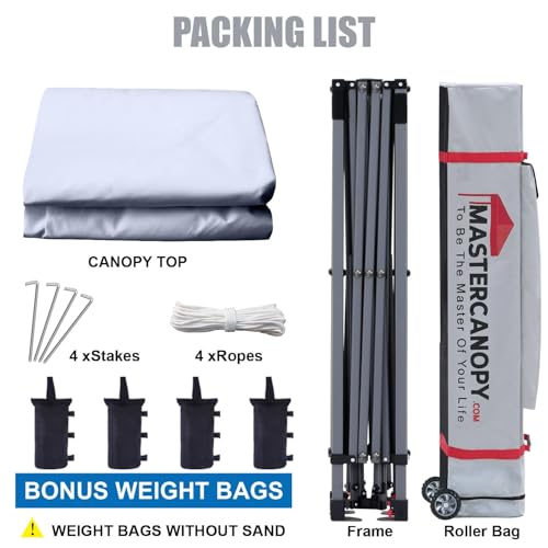 MASTERCANOPY Heavy Duty Pop-up Canopy Tent with Sidewalls (8x8,White) - color: White, size: 8x8