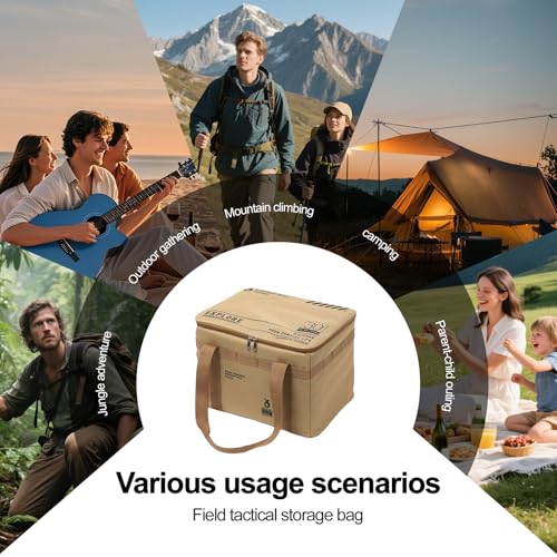 Picnic Organizer Bag - Large Capacity Waterproof Storage Bag, Foldable Organizer Carrier for Beach, Hiking & Outdoor Blanket/Utensils