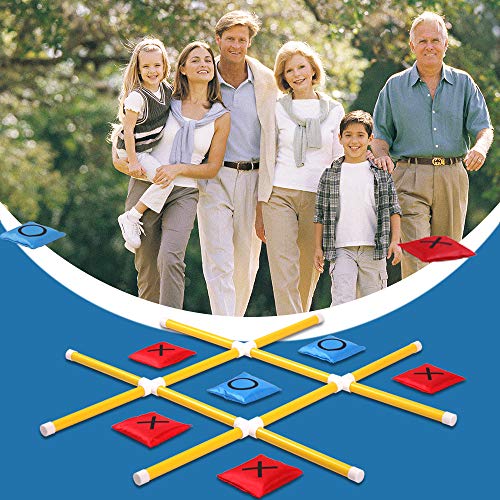 OTTARO Giant Tic Tac Toe Game Outdoor Indoor for Family, Outdoor Bean Bag Toss Game for Adults and Kids(3ft x 3ft)