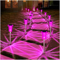 DenicMic Solar Lights Outdoor 10 Pack Waterproof Pink LED Stainless Steel Stake Outside Lights for Yard Pathway Garden Driveway Walkway Landscape Path Lighting Mothers Day Gifts for Mom - color: Pink 10Pack