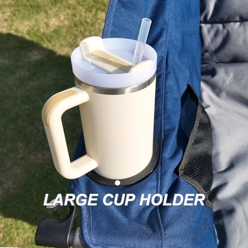 Bolosy Oversized Camping Chair Portable Folding Camping Chairs with Side Pocket Cup Holder and Carry Bag Heavy Duty Outdoor Camping Chairs for Adults, Fishing, Sports, Trip, Support 500lbs, Blue - color: Blue & Grey Plus Size, size: Single Pack