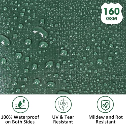 Heavy Duty Double-Sided Waterproof Poly Tarp 20x30 Feet 8mil Thick Polyethylene Tarps, Perfect for Outdoor Use, Plastic Cover & Mat for Tent Camping Storage Boat Bikes Vehicles - color: Jasper-8 Mil, size: 20' x 30' 1psc