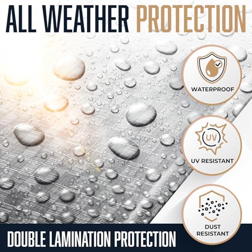 (2 Pack) 10x12 Heavy Duty Tarp, 10 Mil Thick, Waterproof, Tear & Fade Resistant, High Durability, UV Treated, Grommets Every 18 Inches. (Silver/Brown - Reversible) (10' x 12 Feet - 2 Pack) - size: 10x12 - 2 Pack