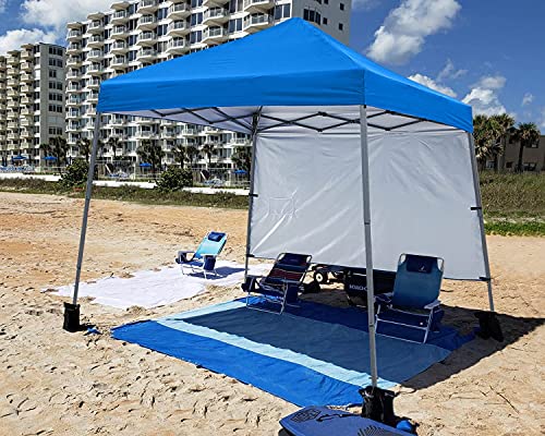 ABCCANOPY Outdoor Pop Up Canopy10x10 Beach Camping Canopy with 1 Sun Wall, Bonus Backpack Bag, Stakes and Ropes, Royal Blue - color: Blue, size: 10x10