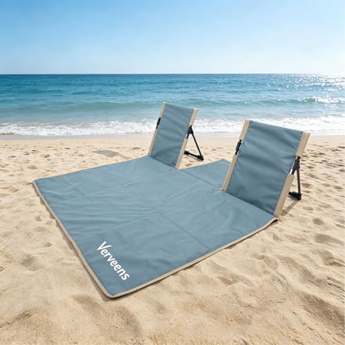 2-Person Portable Beach Lounge Chair with Carry Bag - Lightweight Outdoor Picnic Mat with Back Support for Beach Picnic Concerts Camping & Park (Light Blue) - color: Light Blue