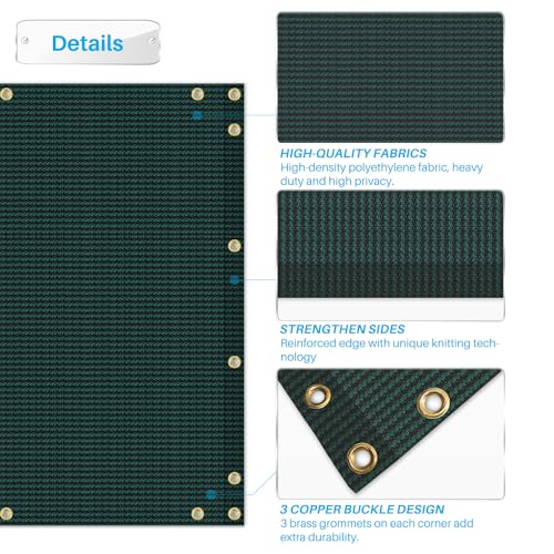 Patio 3' x 50' Balcony Privacy Screen Apartment Railing Covers Fence Panels for Outdoor, Temporary Fencing for Porch Deck Backyard Net Mesh with Zip Ties, Green