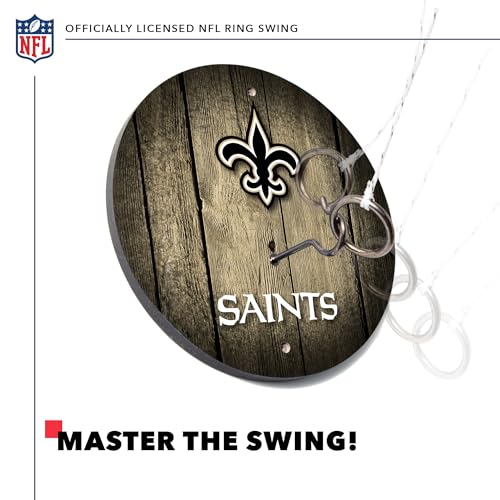 Solid Wood NFL Hook & Ring Toss Set with Direct Print HD Team Graphics – Easy Hang Hook and Ring Toss Target – Great Gift for Any Football Fan! Ring Toss Family Game for a Game Room