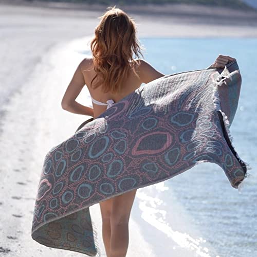 BAGNO MILANO Beach Towels Organic Turkish Cotton Soft, Quick Dry Oversized Turkish Towel Throw Blanket for Beach, Yoga, Spa, Pool (Rigel Black, Beach Towel) - color: Rigel Black