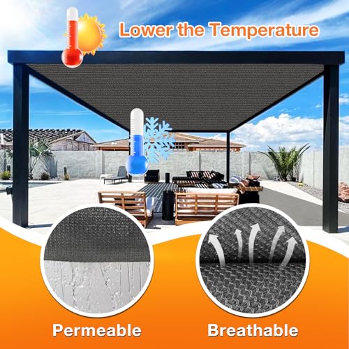 Artpuch Outdoor Pergola Shade Cover 4x6 FT Sun Shade Cloth with Grommets Dark Grey Commercial Grade Patio Privacy Screen Shade Canopy (Customized Available) GN04 - color: Dark Grey, size: 4' X 6' Customized