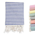Turkish Striped Beach Towels Bulk Oversized 39"x71" Large Bath and Pool Set Quick Dry Lightweight Travel Towel for Adult,100% Cotton TEBT-18-1navy - color: Navy, size: 1 Pack
