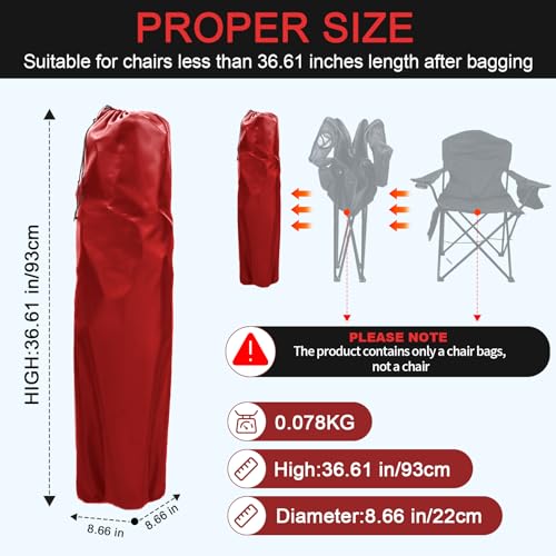 Folding Camp Chair Replacement Bag for Coleman Camping Chairs, Portable Large Mouth Bag with Shoulder Strap for Outdoor Camping Chair Storage, Yoga Mat, Umbrella, Tents, Red (Chair is not included) - color: Red