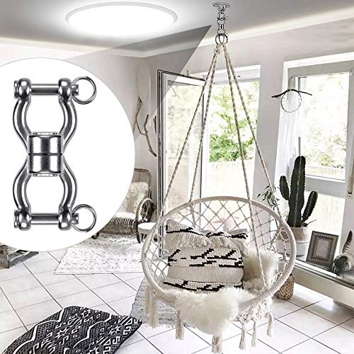 SELEWARE Silent Bearing Swing Swivel, 360° Rotational Device Hanging Accessory with Removeable Buckle for Tree Swing, Hammock Chair, Climbing Rope, Yoga, Kids Swing Swivel 1201LB Capacity - color: Swivel - Style B