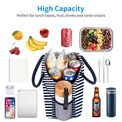 DALINDA Lunch Bag Women, Lunch Box for Women Men Reusable Insulated Lunch Tote Bag, Handbags Case High Capacity for Travel Work Picnic, Navy Blue - color: Navy Blue, size: Oxford cloth