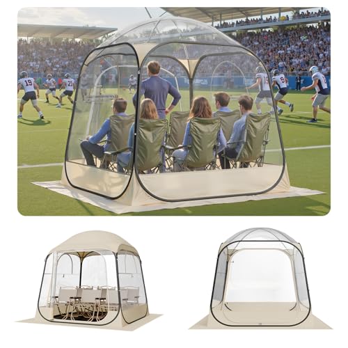 VEVOR Pop up Sports Tent, 8 Sizes Optional Clear Bubble Tent for 1-6 Person, Waterproof Outdoor Pod with Floor Mat & Top Cover, Garden Igloo Dome Tents Camping Shelter for Sports Watching - color: Clear, size: 72" L x 72" W x 76.8" H
