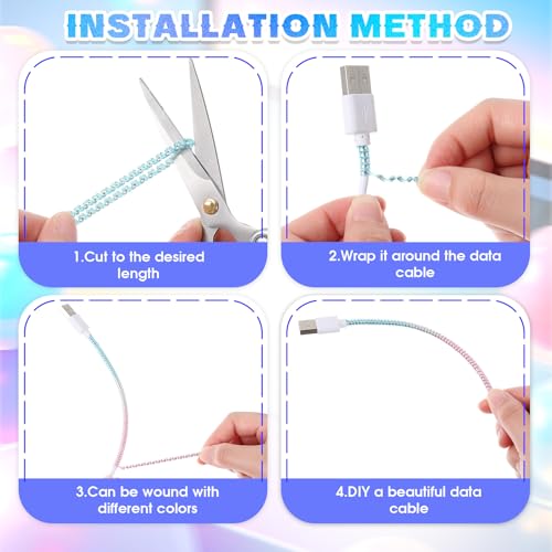 Frienda 10 Pcs Spiral Cord Protector Chargers Protector Pets No Chew Data Cable Protective Sleeve Headphone Charger Saver USB Cable Cover Wire Repair for Phone USB (Mixed Colors) - color: Mixed Colors