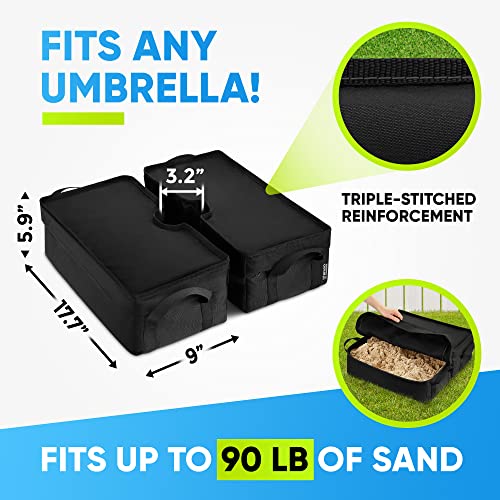 Rhino BaseMate 18" 2-Pack Umbrella Base Weight – Fits Offset, Cantilever & Outdoor Patio Umbrellas – Detachable Design – Black – Easy Setup - size: Detachable - Black (2-Pack)