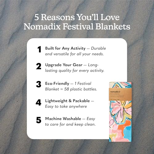 Nomadix Festival Blanket - Perfect for Picnics, Camping, & Lawn Seating - Plush Top & Water Resistant Base - Made with Post Consumer Recycled Materials - Jungle - 60x72 - color: Jungle
