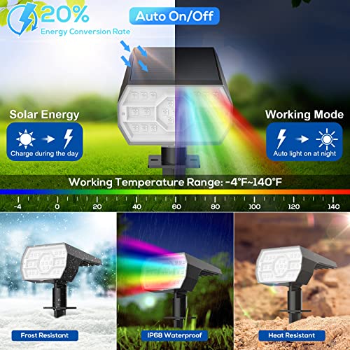 NYMPHY Solar Color Changing Lights, 7 Lighting Modes Solar Lights Outdoor Waterproof IP68, Multicolor RGB Outdoor Lights for Garden Yard Landscape Decorations- 4 Pack - color: Multicolor, size: 4 Pack