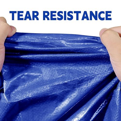 Tarp 4x6 ft 100% Waterproof Uv Resistant High Durability Multipurpose 5mil Blue Tarp for Covering Courtyards, Cars, Camping, Gardens, Pet Nests -by MVPNET - color: 5mil, size: 4x6