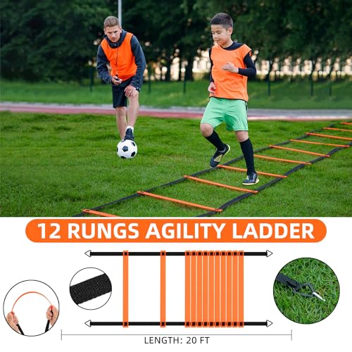 HAFHAF Soccer Goals, 4x3 ft Portable Kid Soccer Goals for Backyard with Ball, Ladder, and Cones Pop Up Soccer Net Soccer Set for Kids Age Youth and Toddler Games, Sports Outdoor Indoor - color: Orange