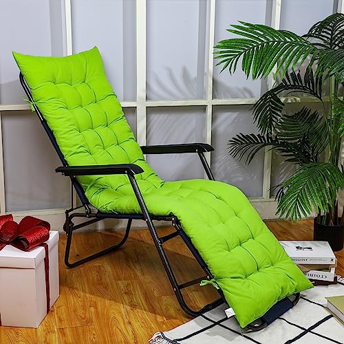 Bucherry 67 x 19 Inch Chaise Lounge Cushions Soft Lounge Chair Cushion Gravity Chair Cushion Sofa Lawn Furniture Cushion Pad with 6 Tie for Outdoor Indoor Patio Home Without Headrest (Green,2 Pcs) - color: Green