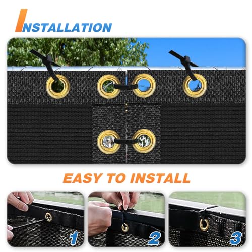 TANG 4' x 12' Privacy Fence Screen Black Shade Cloth with Grommets, Chain Link Fence Panels Outdoor Mesh Fabric Fencing, Balcony Windscreen Cover,Temporary Garden Fencing for Yard Deck Pool - color: Black, size: 0 4' x 12'