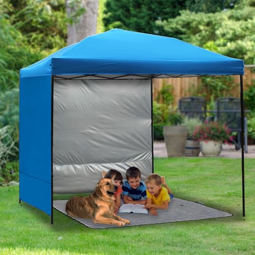 Canopy Sunwall Sidewall Gazebos Tent Waterproof for 10x10ft Pop up Straight Leg Gazebos Outdoor Instant Canopies 1 Pcs Blue Only - color: Blue, size: 10x10(1pcs)