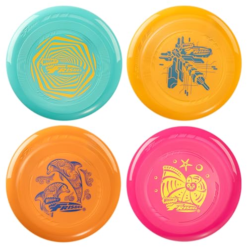 Frisbee Go Flying Disc, 9 Inch Lightweight Sports Disc for Beginners Outdoor Beach Backyard Lawn Park Camping Family Activity Game - 70g - color: V1234-4PACK