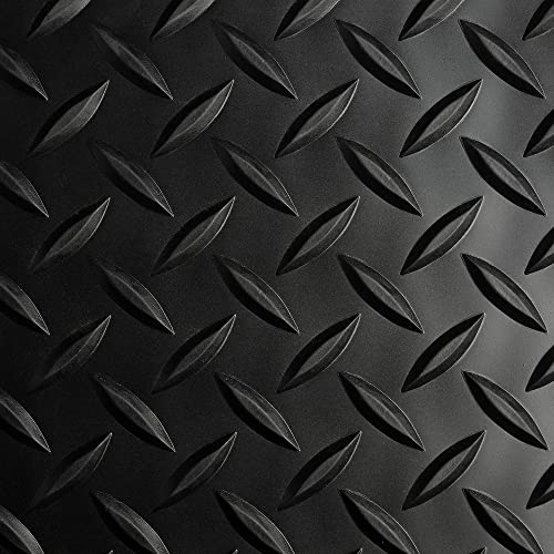 GrillTex Under The Grill Protective Deck and Patio Mat for BBQ Grills, Gas Grills, Charcoal Grills, Turkey Fryers and Pellet Smokers, 36" x 63", Black Diamond Plate, 8D-075-36C-5.3 - color: Black, size: 36" x 63"