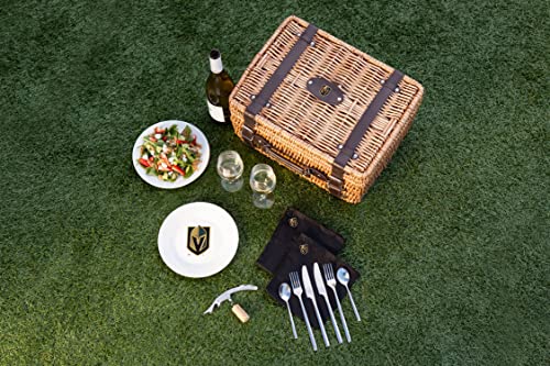 PICNIC TIME NHL Unisex-Adult NHL Champion Picnic Basket for 2, Large Wicker Picnic Set with Cutlery Service Kit - size: 15.8 x 12.0 x 7.5