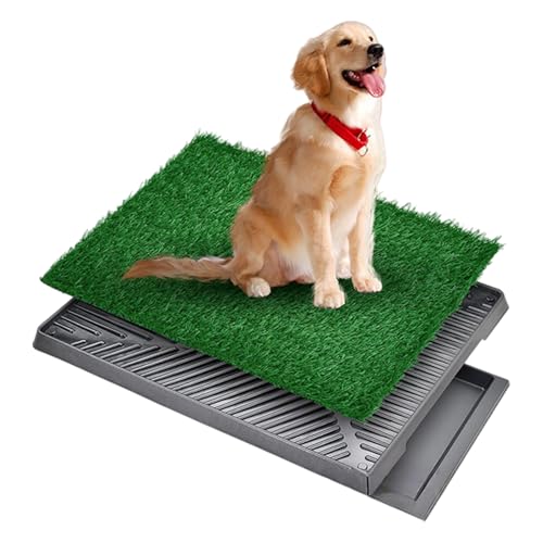Artificial Grass Dog Pee Pad with Tray,Washable 3-Layer Puppy Training Pad for Indoor Use Training in Assorted Size Indoor Dog Toilet - color: Large1, size: B