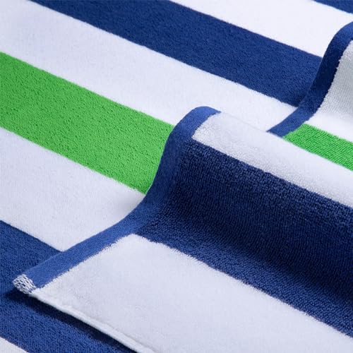 Bornbay Large Beach Towel Oversized - 40"X70" Big Cute Pool Towel, Extra Large Thick Grassgreen Beach Towels, XL Wide Fluffy Beach Towel Oversize, Giant Stripe Cotton Pool Towel for Adults - color: Grass Green