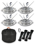Stainless Steel Camping Mess Kit - Person's Complete Picnic & Camp Dish Set, Includes Plate, Bowl, Cup & Utensils