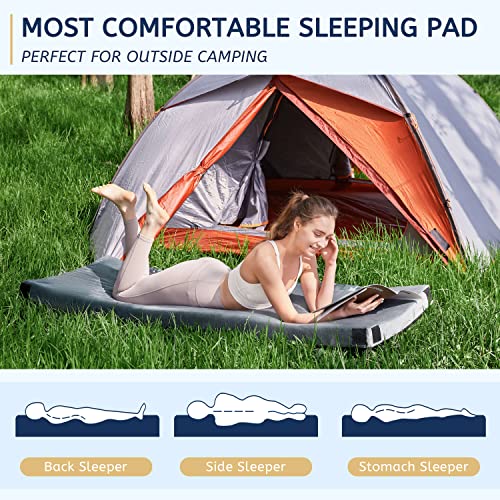 HomeMate CertiPUR-US Memory Foam Camping Mattress Pad Portable Roll Up Mattress for Adults Sleeping Mat Cot Mattress Pad - color: Grey, size: Single / 75*30*3