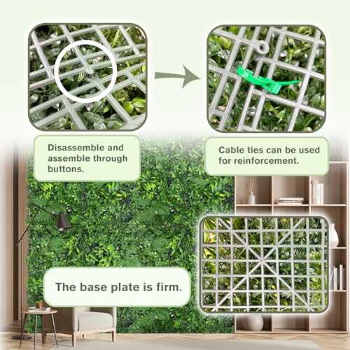 Artificial Green Boxwood Grass Wall Roll: 40"x120"(33.5 SQFT) UV Protected Ivy Privacy Hedge Fence Screen for Chain Link Fences Panel Indoor,Outdoor Patio Balcony & Garden - color: 3d Style 3, size: 40"x120"
