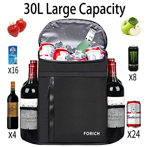 FORICH Soft Cooler Backpack Insulated Waterproof Backpack Cooler Bag Leak Proof Portable Small Cooler Backpacks to Work Lunch Travel Beach Camping Hiking Picnic Fishing Beer for Men Women - color: Y - Black