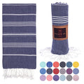 Beach Towel 100% Cotton Turkish Beach Towel Adult 38x70 Inch Pre-washed Absorbent Extra Large|Sand Free Quick Dry BathTowels|Lightweight Blanket|Travel Cruise Camping Spa Gym Yoga Towel|Blue Depths - color: Dark Blue