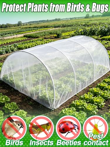 6.5x10ft Garden Netting - Ultra Fine Mesh Plant Covers to Keep Small Animals Pest Out, Bird Barrier Screen for Protecting Vegetables Fruits Flowers Raised Beds (Without Support Pole), 1 Pack - size: 6.5 x 10ft