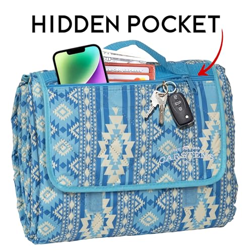 Carstens, Inc. Easy Pack Waterproof Sandproof Picnic Blanket, Lightweight Foldable Outdoor Camping Beach Mat, Large 60"x80", Sundance Blue - color: Sundance Blue