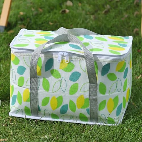 Insulated Picnic Bag Cooler, Reusable Beach Bag Cooler Bags with Zippered Top, Insulated Bag for Hot or Cold, Collapsible Picnic Basket for Picnic, Beach, Outdoor (13.7 * 7.8 * 7.8 in)