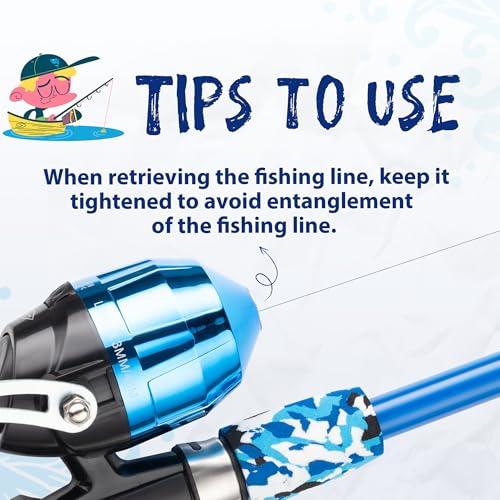 WIDDEN Kids Fishing Pole, Portable Telescopic Kids Fishing Poles for Boys and Girls, Fishing Rod and Reel Combo Kit with Tackle Box, and Fishing Net, Best Fishing Pole for Toddler Youth - color: Pink+Blue+Light Pink
