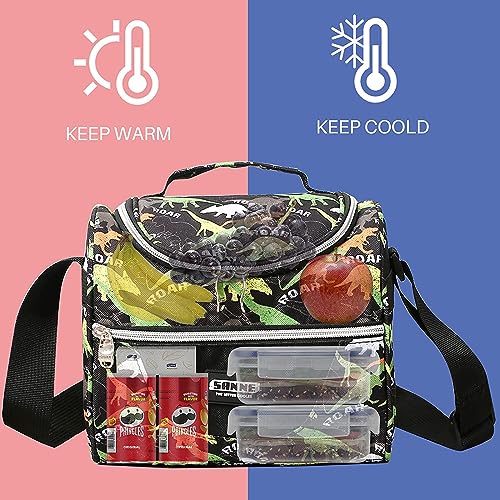 Lunch Bag insulated Lunch Box Cooler Bento Bags for Work with Adjustable Strap - color: 7L Black003