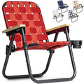 GoSports WOVN Beach Backpack Chair - 9 Styles Available - Premium Folding Camping Chair - color: Burnt Red